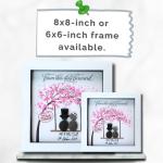 Handmade Personalised Wedding Pebble Art Picture – Unique Just Married Gifts, Personalised Wedding Gifts for Bride and Groom, Thoughtful Mr and Mrs Present, Special Keepsake for Couples Wedding Day