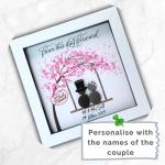 Handmade Personalised Wedding Pebble Art Picture – Unique Just Married Gifts, Personalised Wedding Gifts for Bride and Groom, Thoughtful Mr and Mrs Present, Special Keepsake for Couples Wedding Day
