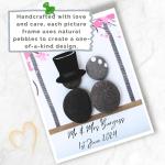 Handmade Personalised Wedding Pebble Art Picture – Unique Just Married Gifts, Personalised Wedding Gifts for Bride and Groom, Thoughtful Mr and Mrs Present, Special Keepsake for Couples Wedding Day
