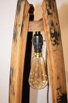 Oak, Scotch Whisky Barrel Floor Lamp with hanging bulb (With a bulb)