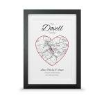 House warming family map gift | New home print (A4-30x21cm, Print & Standard Frame)