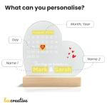 Beecreative Personalised Valentines Day Gifts - Wedding Day - Anniversary Presents for Her - Custom LED Night Light Gifts for Girlfriend, Boyfriend, Husband, Wife or Couples