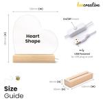 Beecreative Personalised Valentines Day Gifts - Wedding Day - Anniversary Presents for Her - Custom LED Night Light Gifts for Girlfriend, Boyfriend, Husband, Wife or Couples