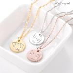 Custom Dog Ear Necklace, Dog Breed Disc Necklace, Engraved Dog Charm Necklace, Personalised Pet Jewellery, Dog Memory Necklace, Cute Dog Ears Necklace, Dog Owner Gift, Custom Dog Gift
