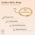 18 Gauge 14K Gold-Filled Helix Hoop Earring – 8mm Cartilage Piercing Ring – Comfortable & Flexible Soft Wire – Thick, Sturdy & Lightweight – High Quality Jewelry for Women & Teens