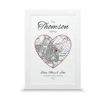 House warming family map gift | New home print (A4-30x21cm, Print & Standard Frame)