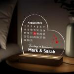 Beecreative Personalised Valentines Day Gifts - Wedding Day - Anniversary Presents for Her - Custom LED Night Light Gifts for Girlfriend, Boyfriend, Husband, Wife or Couples