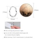 Weviway Silver Twisted Oval Huggie Hoop Earrings, Hypoallergenic, Small, Lightweight, Handmade Jewellery