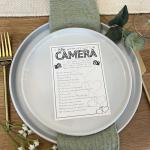 Selfie Challenge Game - I spy with my little camera - 10 Wedding/Marriage Cards - Favours - Black/White