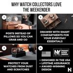 Holme & Hadfield Premium 2-Slot Wooden Watch Display Case with Lifetime Assurance – Handcrafted Men’s Watch Box with Accessory Drawer – Birthday Gift for Collectors – Luxury Built to Last