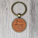 3 Years Of Marriage, 3rd Wedding Anniversary Keyring, Leather Gift Key Chain (You Have The Key To My Heart)