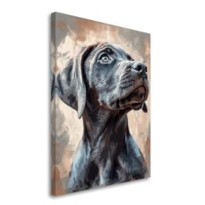 Slovakian Rough Haired Pointer Painted Illustration Canvas Art Print - Canine Elegance, Dog Lover Gift, Home Decor, Wildlife Artistry, Pet Portrait Collectible