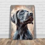 Slovakian Rough Haired Pointer Painted Illustration Canvas Art Print - Canine Elegance, Dog Lover Gift, Home Decor, Wildlife Artistry, Pet Portrait Collectible