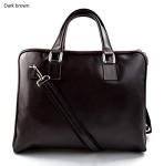 Women leather shoulder bag genuine italian leather handbag ipad tablet leather bag ladies leather satchel office leather bag dark brown