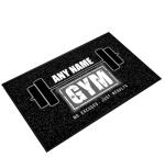 Artylicious Personalised Gym/weights room dumbell Door mat 60 x 40cm, non slip base mat, gym equipment, home gym accessories (Grey)