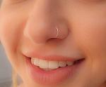 Silver Fake Nose Ring - Tiny Thin 24 Gauge Faux Nose Piercing For Women - 925 Sterling Silver Clip On Nose Hoops Jewelry - Comfortable Smooth Fake Nose Rings - No Piercing Needed - Gift Ready