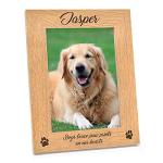 Dogs Leave Pawprints On Our Hearts Pet Loss Photo Frame - Personalised Dog, Puppy, Labrador, Retriever, Pug, Pet Memorial Wooden Photo Frame Keepsake - Remembrance Gifts for Dog Lovers