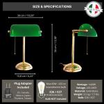 Luxury Bankers Lamp DONATELLO - Made in Italy in Solid Brass