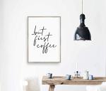 But First Coffee Print, Coffee Sign for Kitchen, Unframed