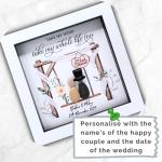Handmade Personalised Wedding Pebble Art Picture – Unique Just Married Gifts, Personalised Wedding Gifts for Bride and Groom, Thoughtful Mr and Mrs Present, Special Keepsake for Couples Wedding Day