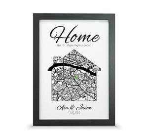 Personalised Housewarming Wall Print | New Home Gift (A4-30 x 21cm, Print & Standard Frame)