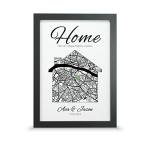 Personalised Housewarming Wall Print | New Home Gift (A4-30 x 21cm, Print & Standard Frame)