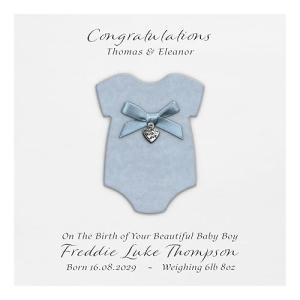 PERSONALISED New Baby Boy Card - Handmade UK