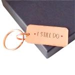 Handmade 7th 22nd Anniversary Gift Red Hearts Copper I Still Do Keyring Husband Wife Couples Keychain, Copper Gifts