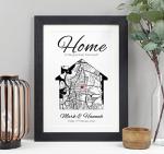 Personalised Housewarming Wall Print | New Home Gift (A4-30 x 21cm, Print & Standard Frame)