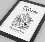 Personalised Housewarming Wall Print | New Home Gift (A4-30 x 21cm, Print & Standard Frame)