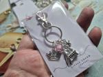 SLEEPING BEAUTY themed silver alloy charm bag clip keyring story book themed gift, Princess Aurora fairy tale Xmas present, princess party bag favors