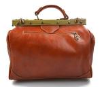 Ladies leather handbag doctor bag handheld shoulder bag medical purse honey made in Italy