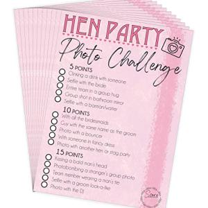 Hen Party Selfie Photo Challenge - Hen Party Favour Game - 10 Pack
