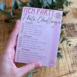 Hen Party Selfie Photo Challenge - Hen Party Favour Game - 10 Pack