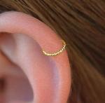 Gold Cartilage Earrings For Women - Thin Small 20 Gauge 8mm Helix Piercing Jewelry - 14k Gold Filled Cartilage Earring Hoop Ring - Gift Ready