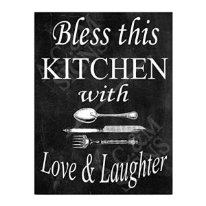 Bless This Kitchen Sign Metal Plaque For Kitchen Home Bar Pub Man Cave Shed Garden Food Sign Home Decor Ref2252 (8x6 inches (Approx) 20cmx15cm)