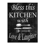 Bless This Kitchen Sign Metal Plaque For Kitchen Home Bar Pub Man Cave Shed Garden Food Sign Home Decor Ref2252 (8x6 inches (Approx) 20cmx15cm)