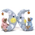 Wish Upon A Star Pink -Teddy Bear Newborn Baby Keepsake, Christening, Nursery Collectable 22cm