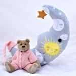 Wish Upon A Star Pink -Teddy Bear Newborn Baby Keepsake, Christening, Nursery Collectable 22cm