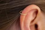 Gold Cartilage Earrings For Women - Thin Small 20 Gauge 8mm Helix Piercing Jewelry - 14k Gold Filled Cartilage Earring Hoop Ring - Gift Ready