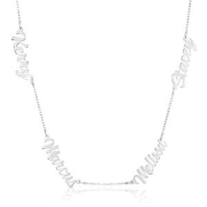 Personalised Multiple Name Necklace Family Pendants | Available in Silver, Gold or Rose Gold | Choose up to 4 names | The Perfect Handmade Gift (925 Sterling Silver)