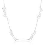 Personalised Multiple Name Necklace Family Pendants | Available in Silver, Gold or Rose Gold | Choose up to 4 names | The Perfect Handmade Gift (925 Sterling Silver)