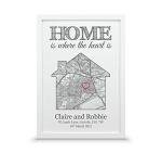 Personalised Housewarming Wall Print | New Home Map Gift (A4-30x21cm, Print & Standard Frame)