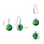 Silver Emerald Dangle Earrings for Women Green Crystal Drop Earrings Hypoallergenic Handmade Dangly Earrings Green jewellery for Gifts