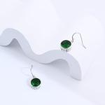 Silver Emerald Dangle Earrings for Women Green Crystal Drop Earrings Hypoallergenic Handmade Dangly Earrings Green jewellery for Gifts