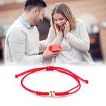 Initial Bracelets for Women Men Initial C Heart Letter Charm Bracelets Handmade Adjustable Rope Bracelets for Teen Girls Boy Mom Birthday Gifts (red, C)