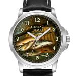 Fishing Time Fishermans Gents Men's Customised Personalised Wrist Watch Birthday Anniversary Best Gift Engraved