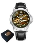 Fishing Time Fishermans Gents Men's Customised Personalised Wrist Watch Birthday Anniversary Best Gift Engraved