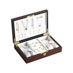 HHMRTYDG Makeup case Organizer Large Wooden Jewelry Box Velvet Necklace Earrings Watch Storage Box Jewelry Storage Box