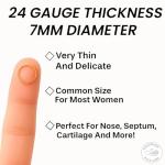 14k Gold Filled Septum Nose Ring – Thin 24G Dainty Gold Septum Hoop for Women – Tiny 7–8mm Seamless Gold Nose Piercing Jewellery – Comfortable Hypoallergenic Gold Jewellery Hoop